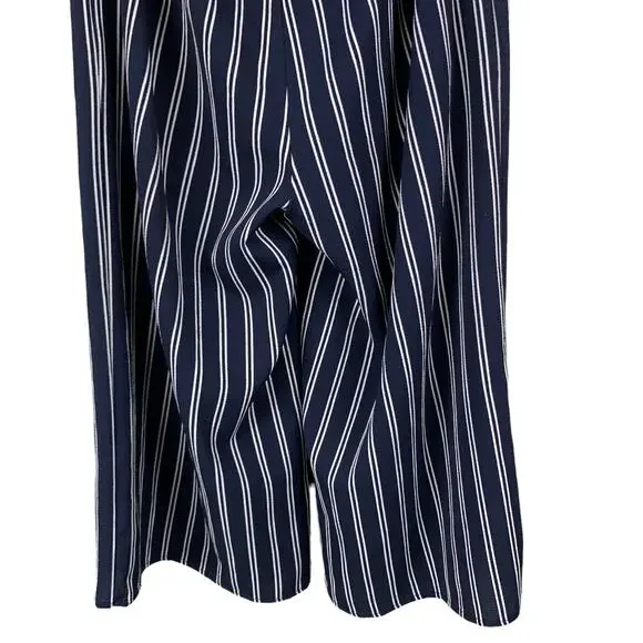 Lulus Jumpsuit Saltwater and Sun Navy Blue Striped Strapless Midi Women’s M - Picture 11 of 13